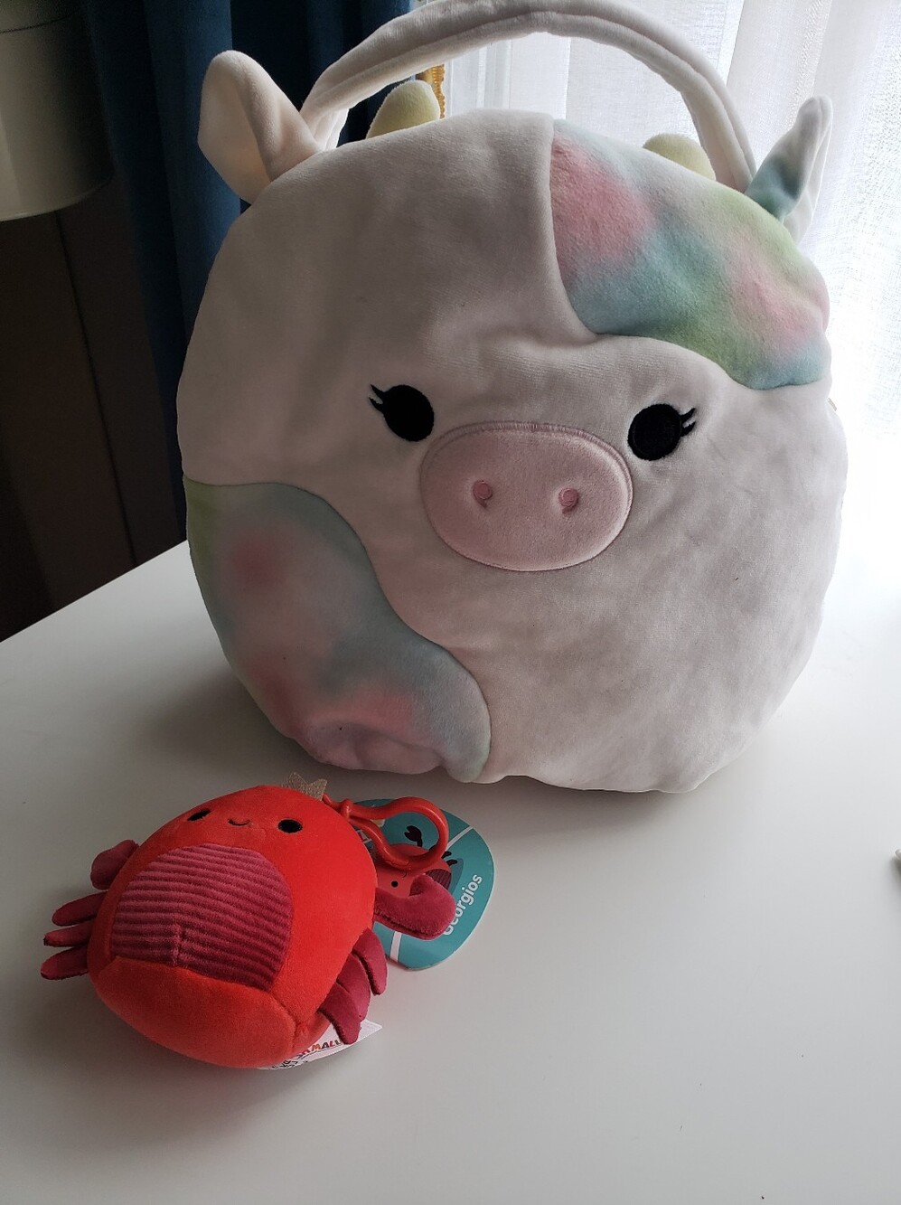 Squishmallows Plush Unicorn Carry Bag with Pastel Accents Bundle